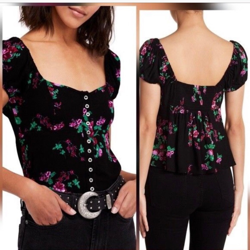 Free People Floral Blouse - Picture 2 of 8